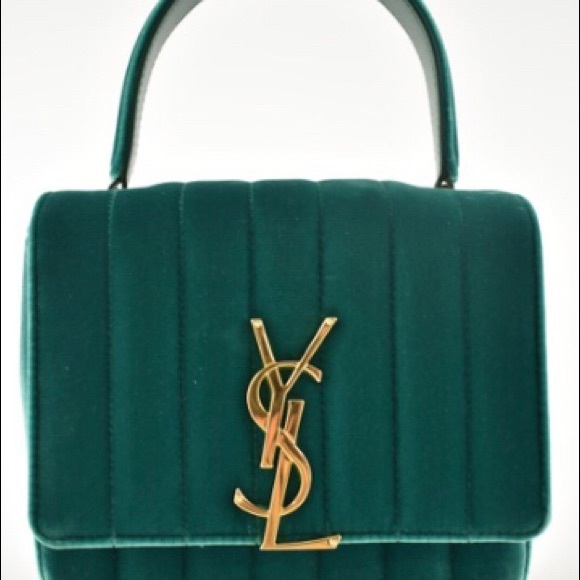 Brand New YSL Vicky Small in Velvet Green - Picture 3 of 7